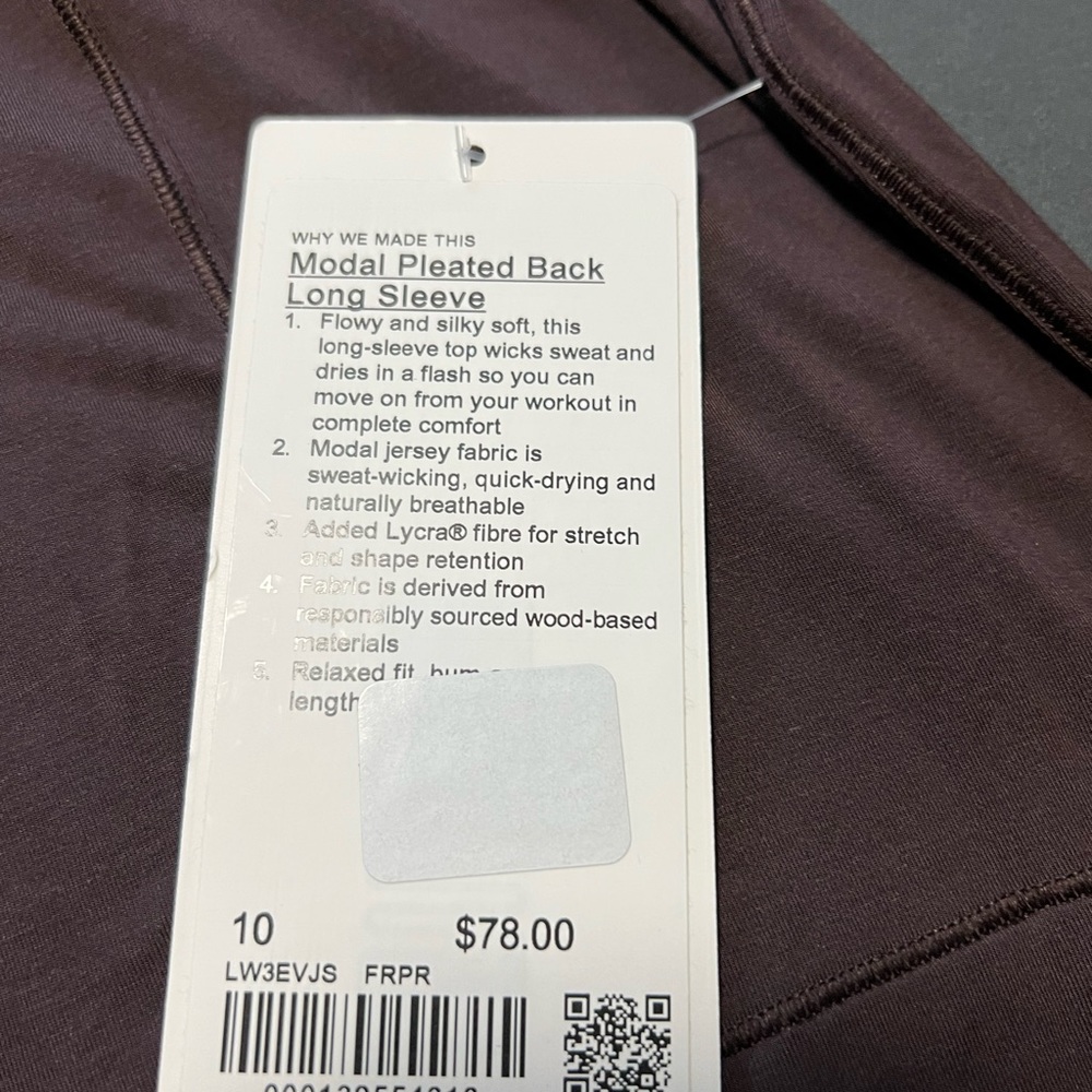 lululemon pleated back long sleeve